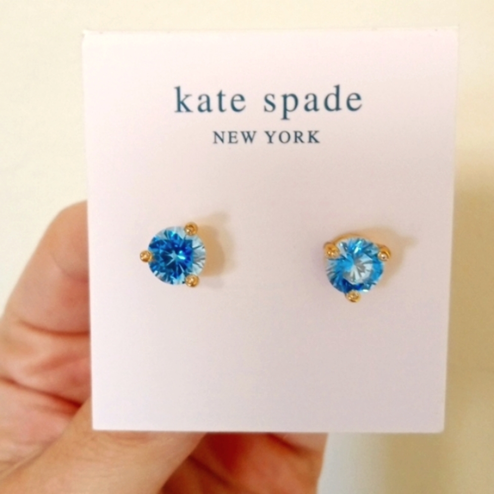 🗽 Kate Spade NY Aquamarine CZ Studs ✨